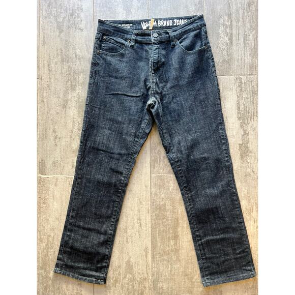 VOLCOM 1991 Straight Ankle Fit Dark Wash Denim Jeans Stretch Size 11 Waist 31 - Picture 2 of 11